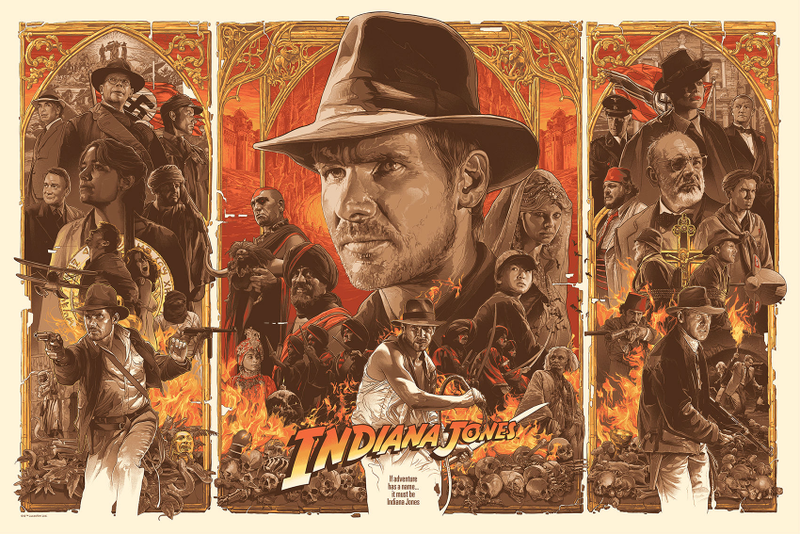 Illustration for article titled The Indiana Jones Trilogy Looks Incredible in This Triptych Poster